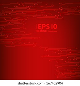 EPS10 red vector circuit board background texture 