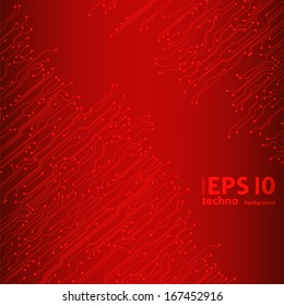 EPS10 red vector circuit board background texture 