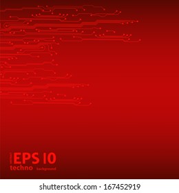 EPS10 red vector circuit board background texture 