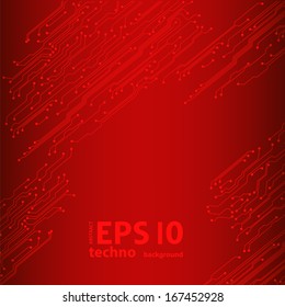 EPS10 red vector circuit board background texture 