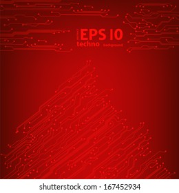 EPS10 red vector circuit board background texture 