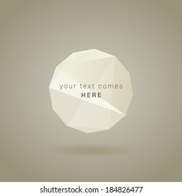 EPS10 scalable minimal polygon shape text box for web page banner, badge, label - ivory version