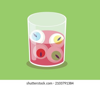[EPS10] Scary eyeballs in transparent glass.