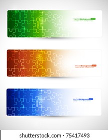 Eps10 Set of Banner Puzzle Vector Design
