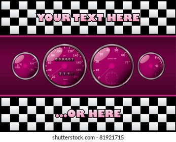 eps10 set of classic analog tachometer - realistic illustration