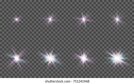 eps10. A set of light effects for design. Each element in a separate layer