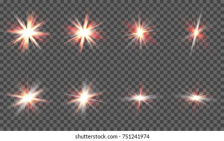 eps10. A set of light effects for design. Each element in a separate layer
