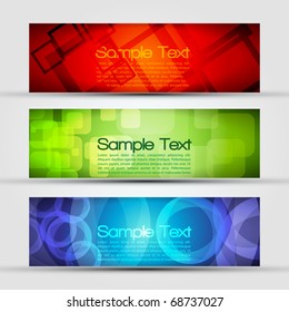 EPS10 Set of Three Header Vector Design