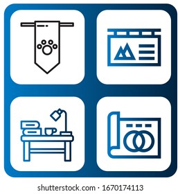 eps10 simple icons set. Contains such icons as Banner, Desk, Greyscale, can be used for web, mobile and logo