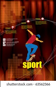 Eps10 skateboard poster