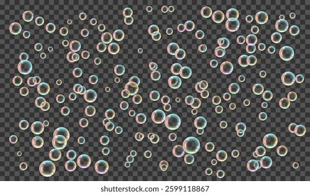EPS10. Soap bubbles on a transparent background