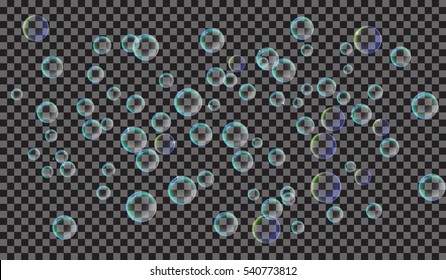 EPS10. Soap bubbles on a transparent background