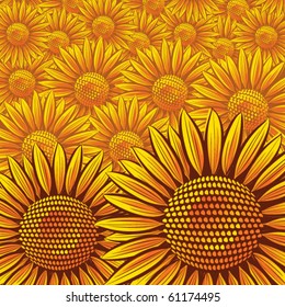 Eps10 sunflower background