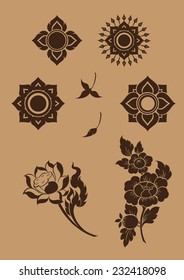 [EPS10] Thai Art Vector Set: Flower set 1