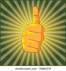 EPS10 thumb up shiny background - illustration