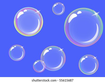eps10 transparent soap bubbles