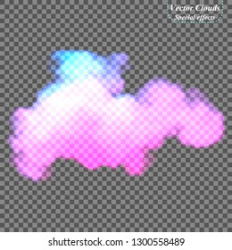 eps10. Transparent special effect stands out with fog or smoke. colored cloud vector, fog or smog