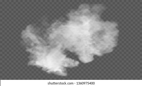 eps10. Transparent special effect stands out with fog or smoke. White cloud vector, fog or smog