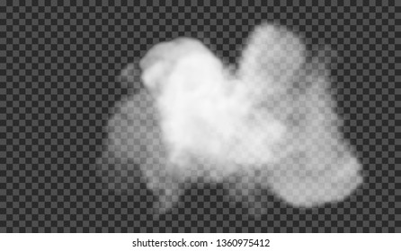 eps10. Transparent special effect stands out with fog or smoke. White cloud vector, fog or smog