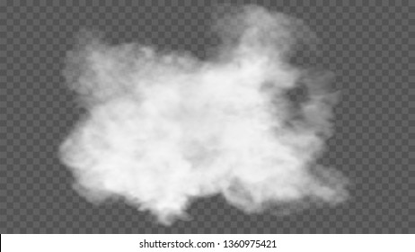 eps10. Transparent special effect stands out with fog or smoke. White cloud vector, fog or smog