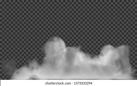 eps10. Transparent special effect stands out with fog or smoke. White cloud vector, fog or smog