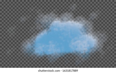 eps10. Transparent special effect stands out with fog or smoke. White cloud vector, fog or smog