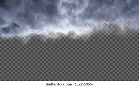 eps10. Transparent special effect stands out with fog or smoke. White cloud vector, fog or smog