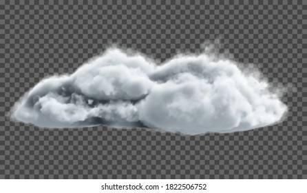 eps10. Transparent special effect stands out with fog or smoke. White cloud vector, fog or smog