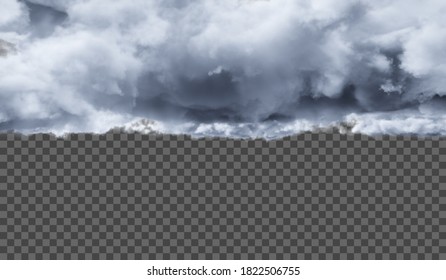 eps10. Transparent special effect stands out with fog or smoke. White cloud vector, fog or smog