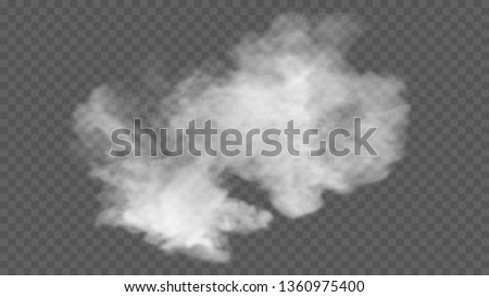 eps10. Transparent special effect stands out with fog or smoke. White cloud vector, fog or smog