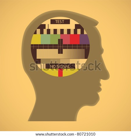 eps10 tv color test in human head - abstract illustration