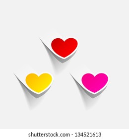 eps10, valentine heart in the form of a sticker