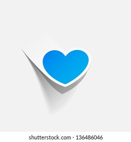 eps10, valentine heart in the form of a sticker