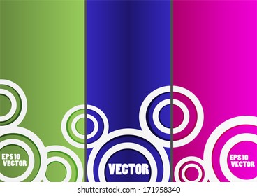eps10 varicolored vector set, circles background illustration