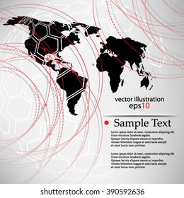 eps10 vecctor illustration abstract 3D world map concept background with geometric figures design