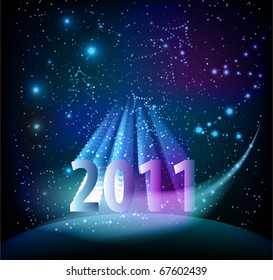 EPS10 vector 2011 New Year abstract background.