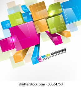 eps10 vector 3d colorful boxes in perspective view