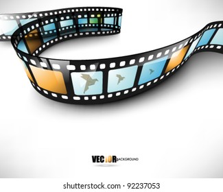 eps10 vector 3d film strip design