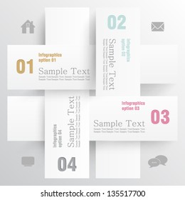 eps10 vector abstract 3D paper weave info graphic concept banner design