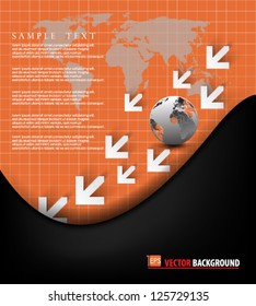 eps10 vector abstract  arrow  icon and globe illustration corporate background design