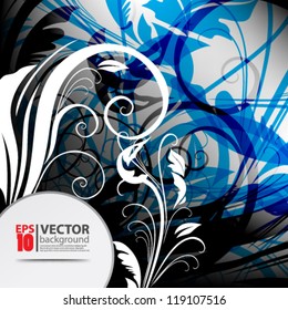 eps10 vector abstract blue floral concept design