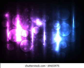 EPS10 vector abstract bokeh design against dark background