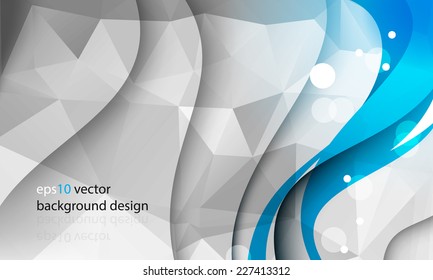 eps10 vector abstract business template with triangular shapes and wave with shadow concept background