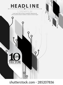 eps10 vector abstract circuit board geometric shapes overlapping science electronics elements concept background