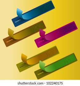 eps10 vector abstract colorful banner numbered stickers