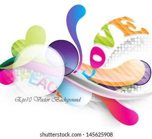 Eps10 Vector Abstract Design of Love and Peace