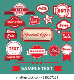 eps10 vector abstract design - set of retro labels illustration