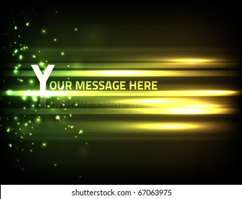 EPS10 vector abstract effect against dark background for the text of your choice; composition is colored in shades of green and yellow