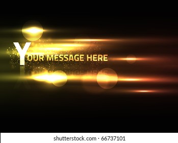 EPS10 vector abstract effect on black background for the text of your choice; has bright warm colors and a bit of blur