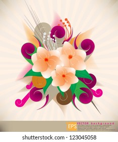 Eps10 Vector Abstract Elegant Flower Background  Design